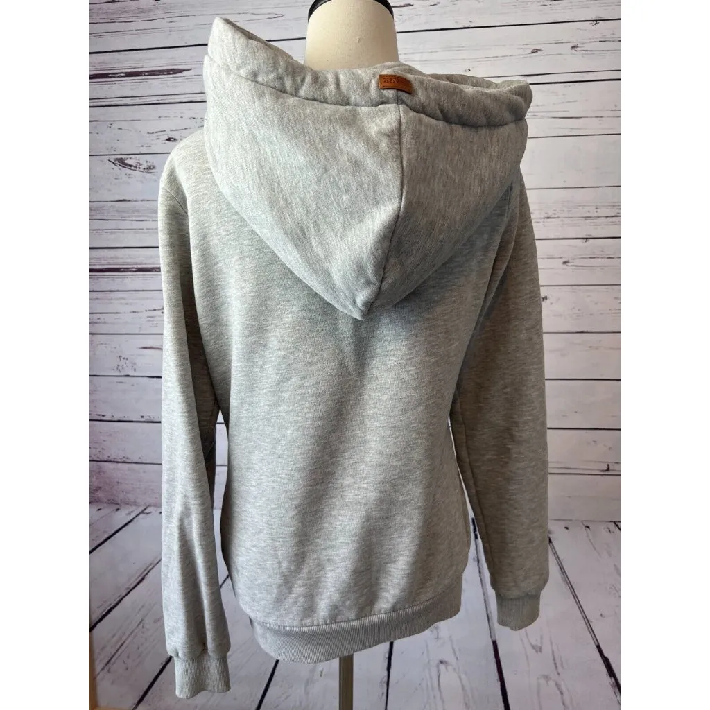 Wanakome Athena‎ Hoodie Pullover Sweatshirt size Small Shacket Asymmetrical Gray - Image 3