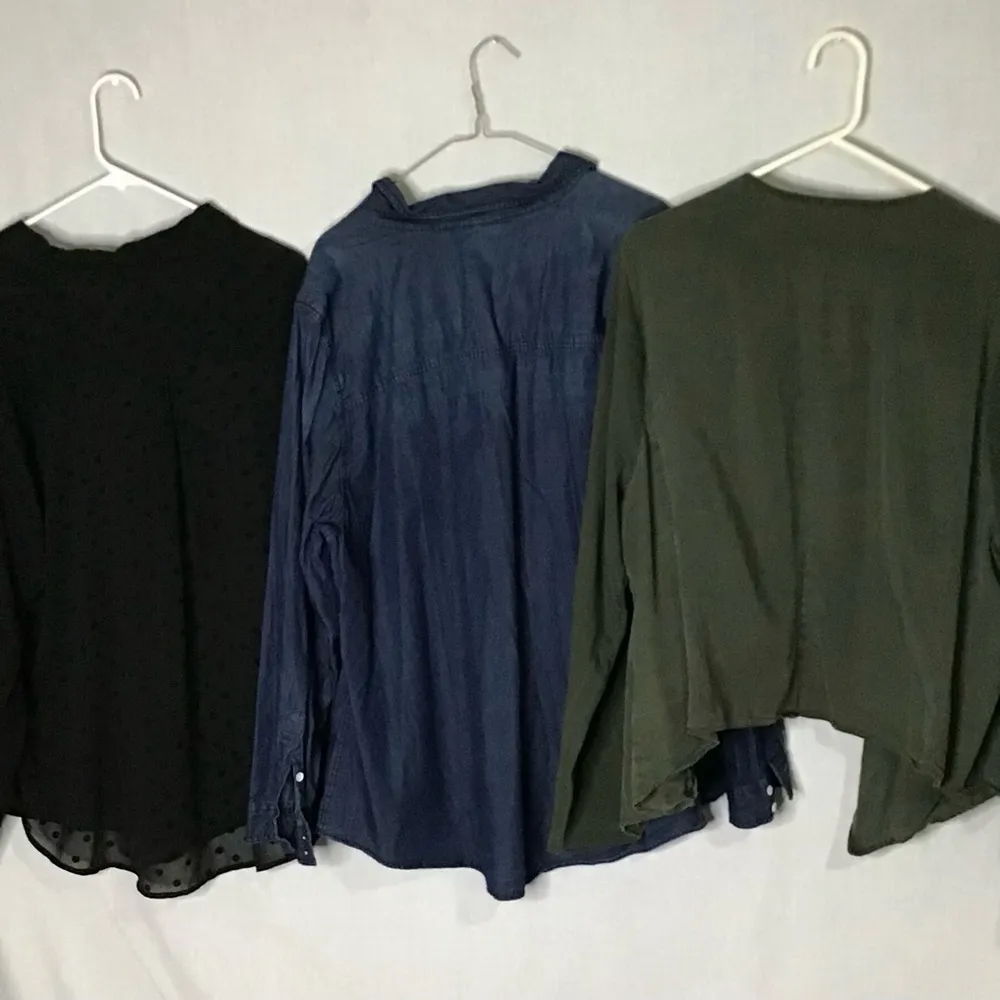 Torrid Size 3 Long Sleeve Tops Casual/ Professional Black Olive Green Denim - Image 2