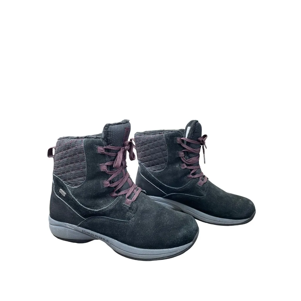 Merrell Black Womens Waterproof Insulated Suede Ankle Boots Size 10 SKU 9064 - Image 4