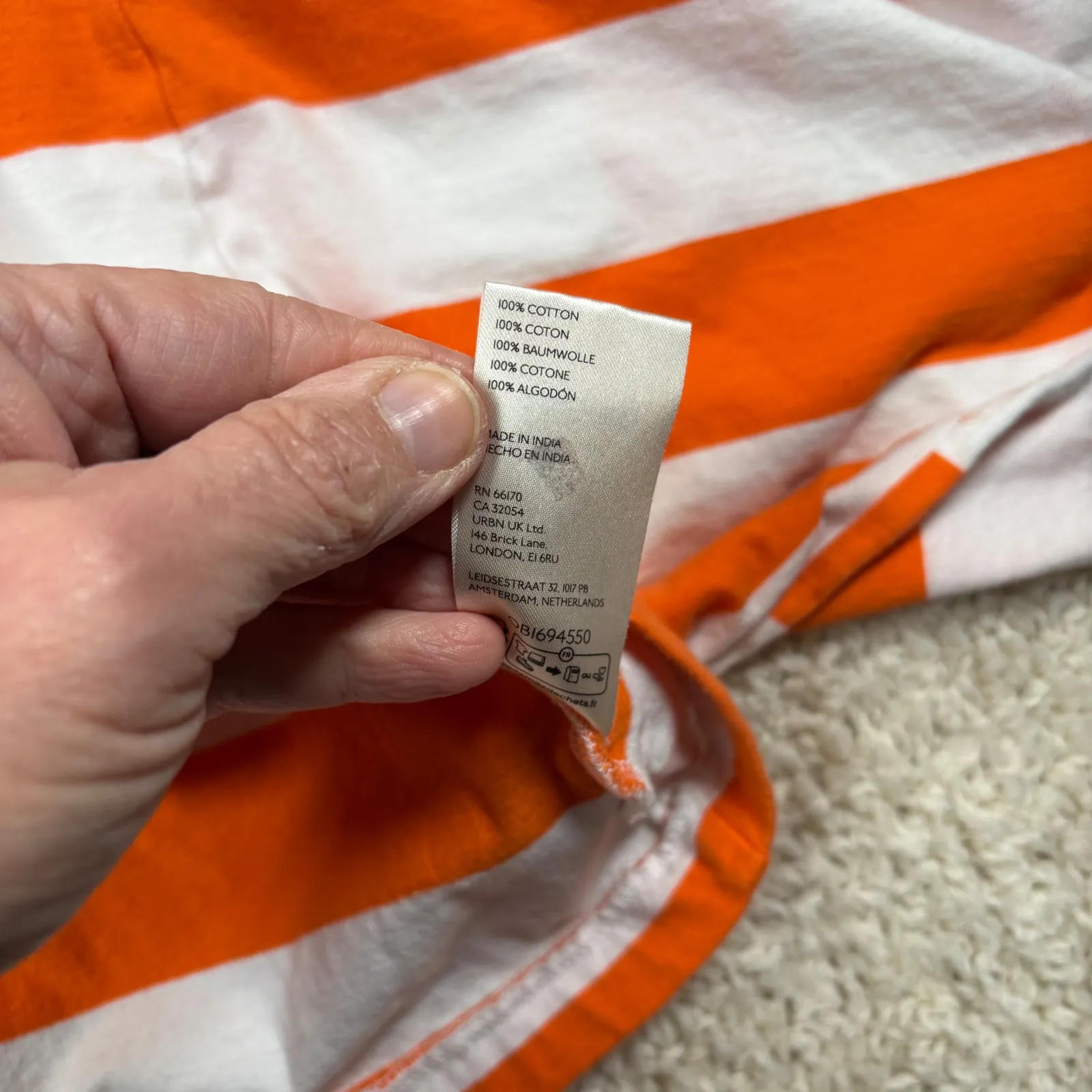 Maeve by Anthropologie Orange White Striped Cropped Tie Front Top XLarge Size XL - Image 9