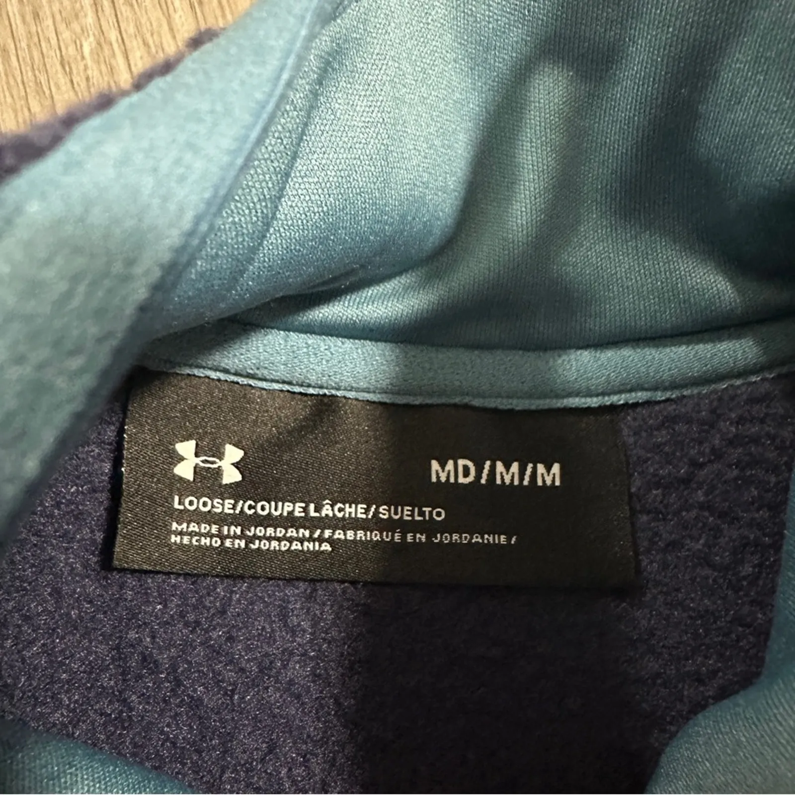 Under Armour Navy Blue Half Zip Long Sleeve Pullover Fleece Jacket Size‎ M - Image 5