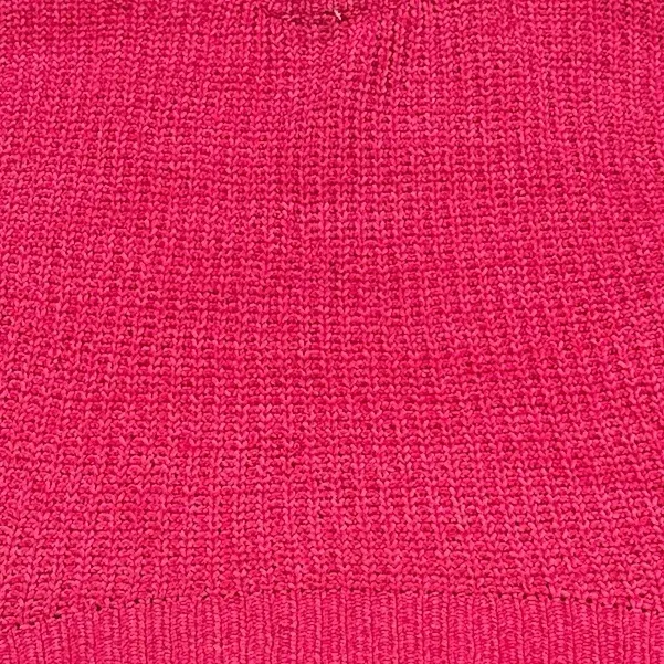 John + Jenn Fuchsia Hot Pink Crew Neck High Low Chenille Chunky Sweater L - Image 6