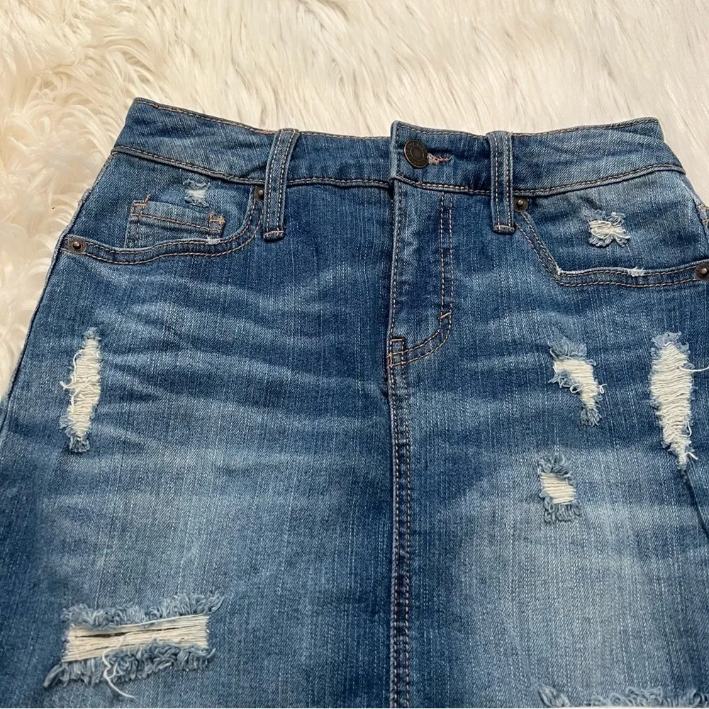 Mossimo Supply Co. Mini Cut Off Denim Skirt - Image 3