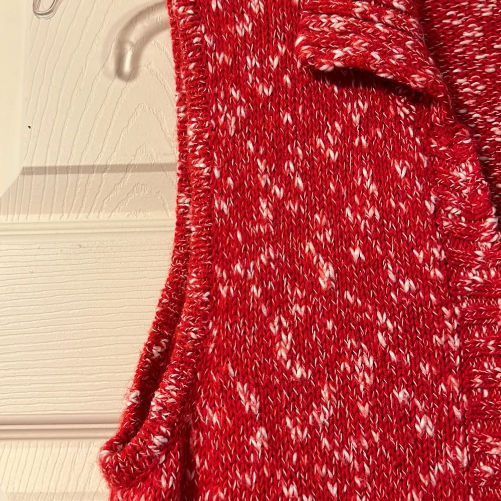 Vintage Retro Christopher & Banks Red & White Sweater Vest Small - Image 3