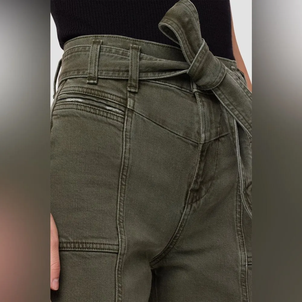 Anthropologie Hudson Utility Straight Ankle Jean with belt Rifle Green 26 NWT - Image 6