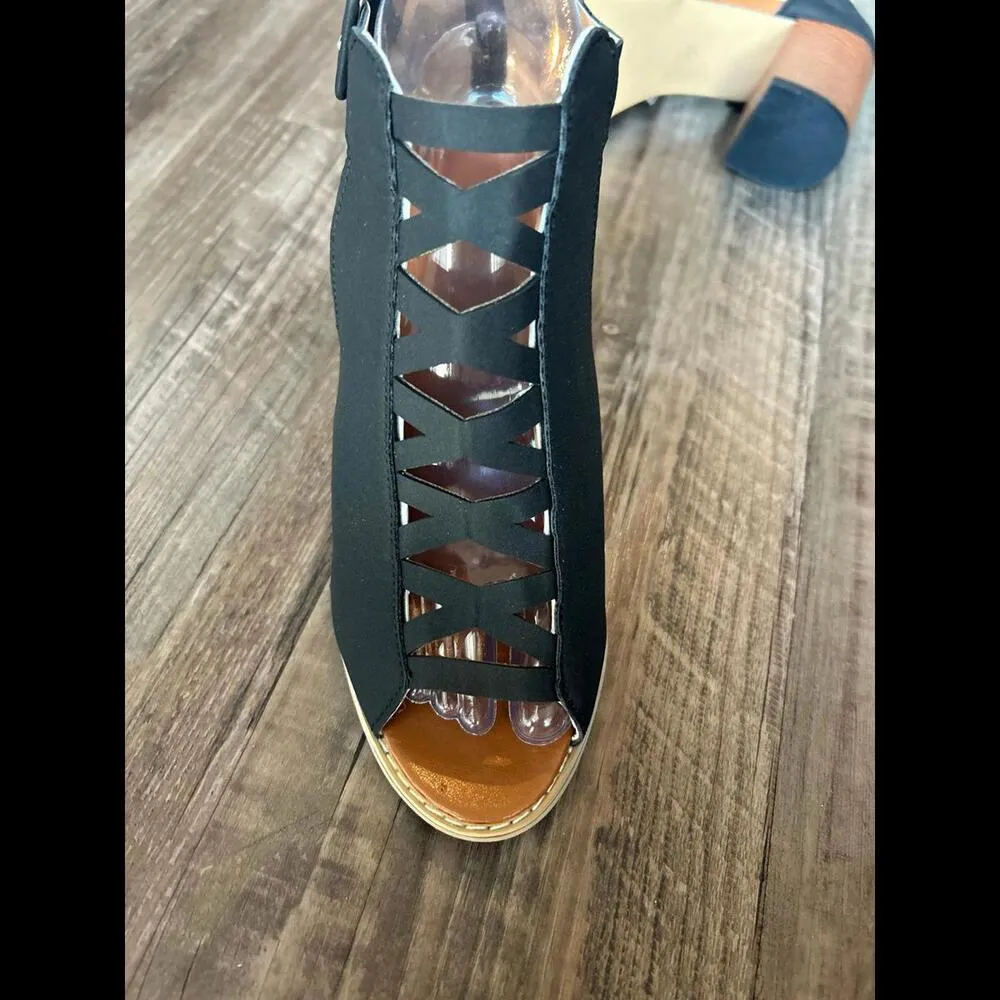 Caged Criss Cross Sandals Women’s Size 7.5 Black - Image 8