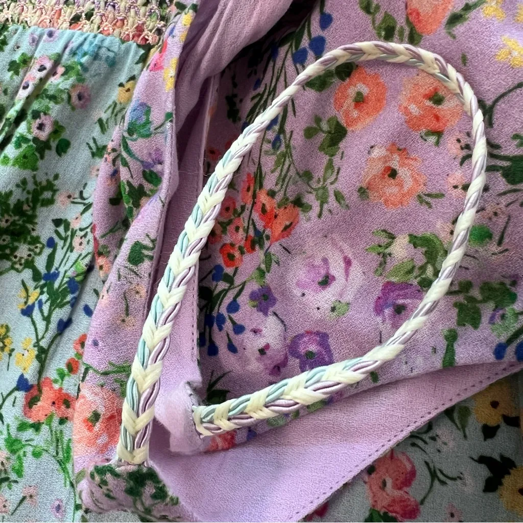 Alice + Olivia Karolina Tie Front Tiered Tassel Maxi Dress Sz 8 - Image 4