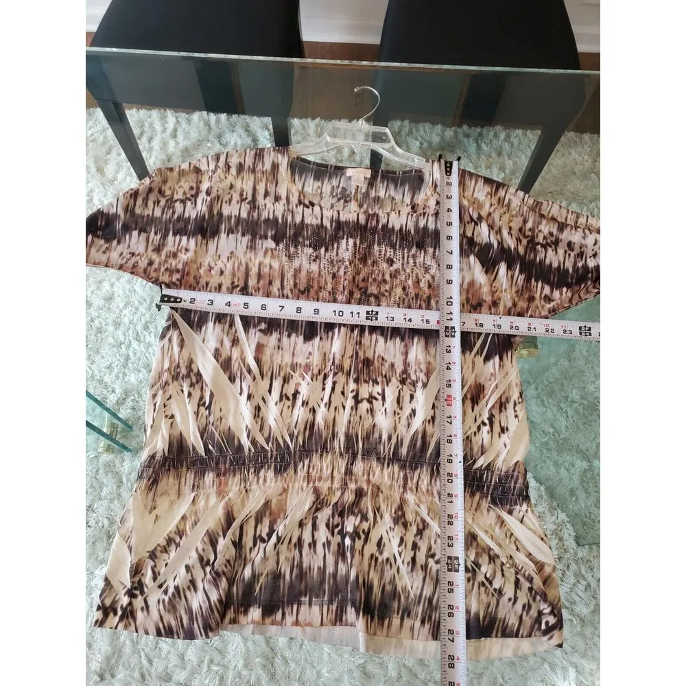 Chico's Womens Multi Beaded Polyester Long Sleeve Round Neck Blouse 2 Large - Image 10