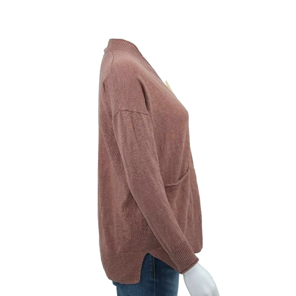 MADEWELL Sweater Women Size XXS Cardigan Reddish Fall Long Sleeve Tight Knit - Image 2