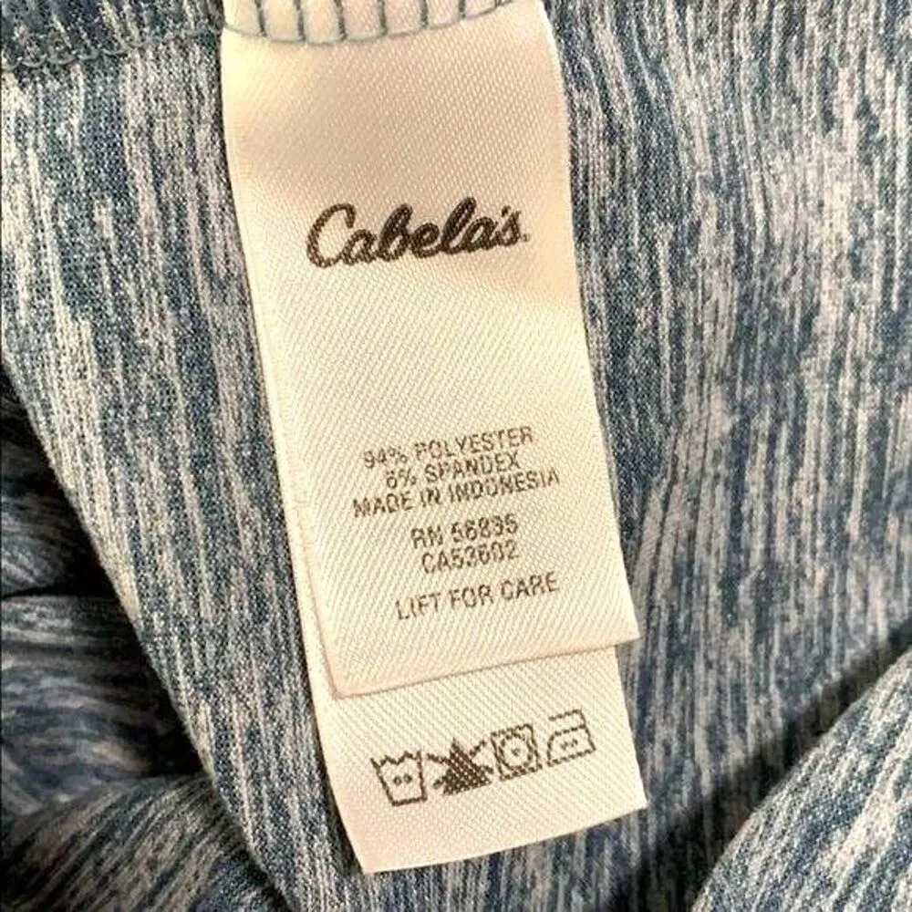 Cabelas Womens Sweatshirt Hoodie Cowl Neck Hooded Pullover Blue Gray Medium - Image 7