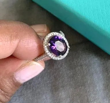 Australian Crystal Oval Stone Ring... Purple - Image 2