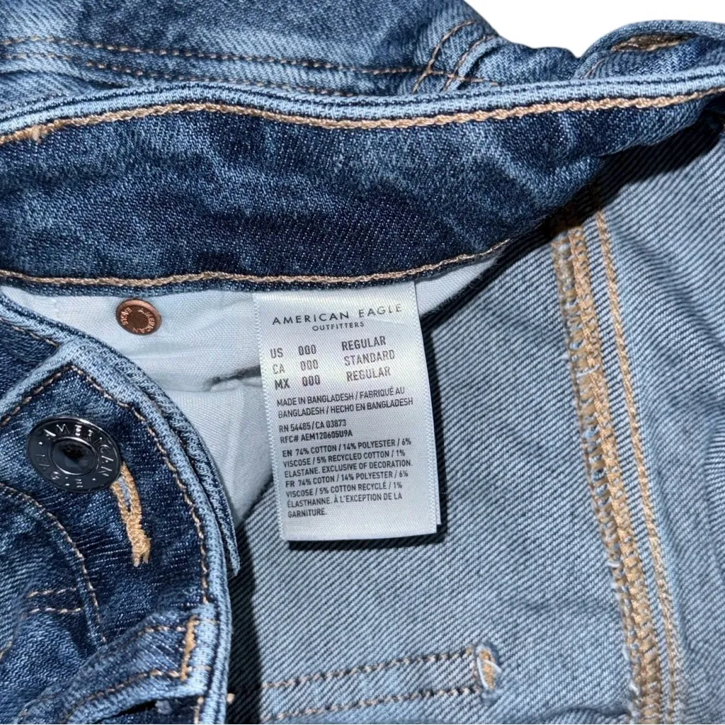 American Eagle Women’s Stretch Mom Jeans Medium Blue Wash Size 000 - Image 8