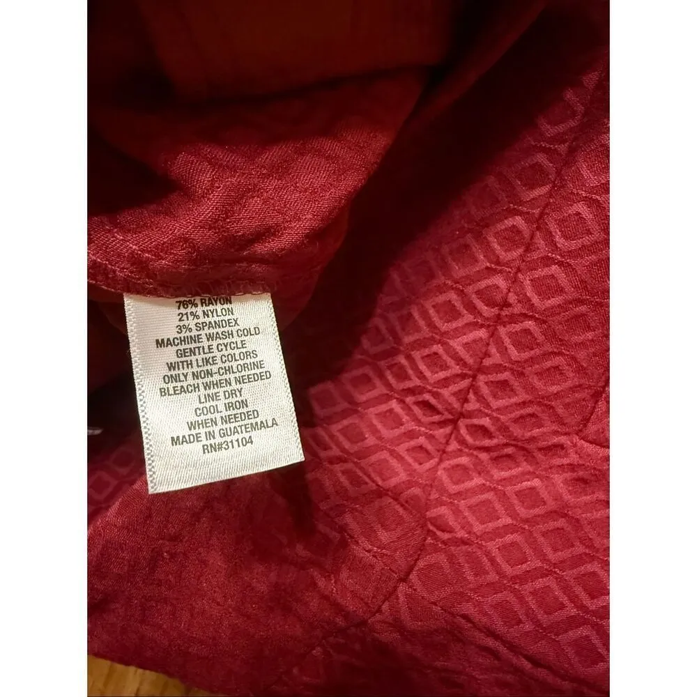 Crown & Ivy Cranberry Tech Stretch Womens 10P Ankle Mid Rise Textured Pants NWT - Image 4