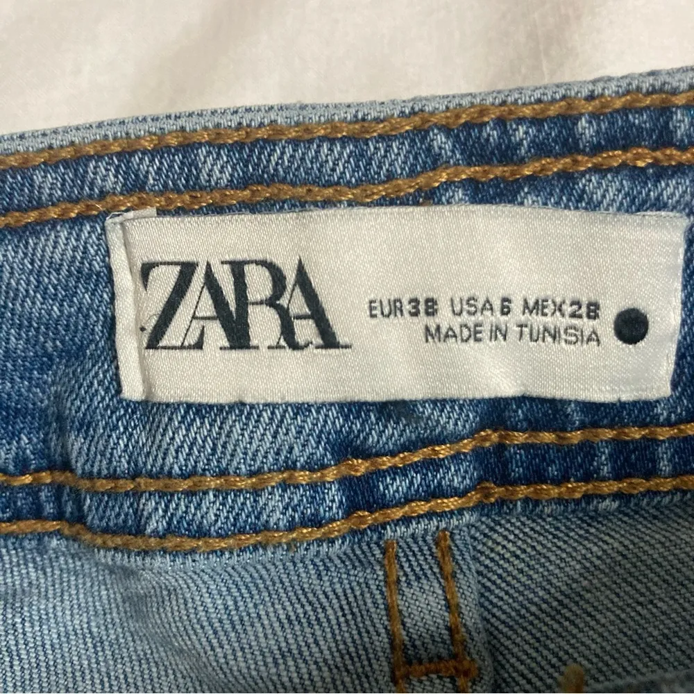 Zara High Waisted Marine Straight Jeans Size 2 (tagged 6) Navy Blue - Image 9