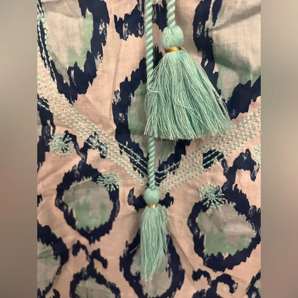 Lilly Pulitzer Sleeveless Lauren Top in White and Blue Hook You In Size XL - Image 4