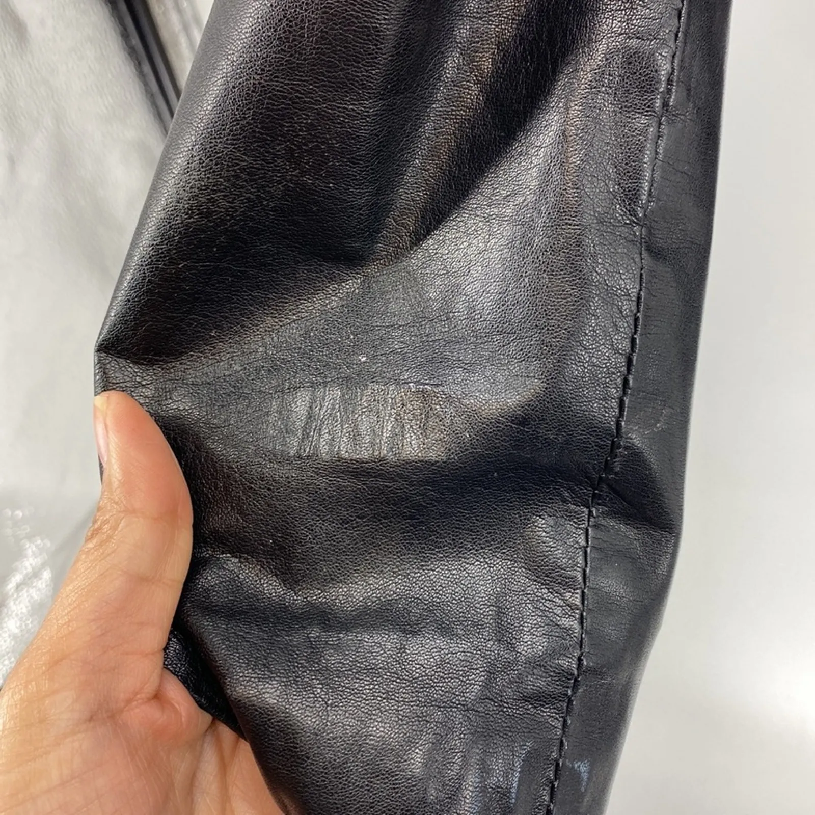 Vintage AB Flip Holm black leather double breasted jacket unisex street wear Size M - Image 6