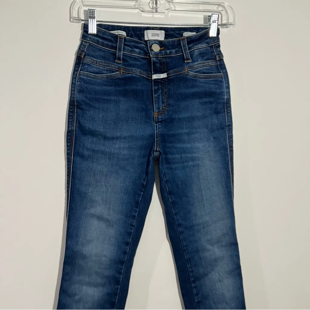 Anthropologie CLOSED Skinny Pusher 2021 Organic Cotton Made‎ In Italy Size 23 Blue - Image 3