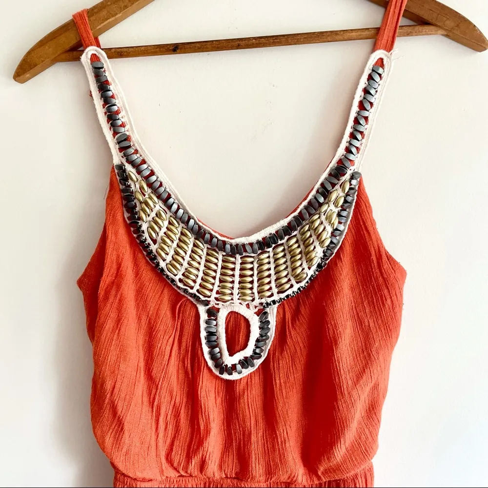 ⭐️ Orange sleeveless maxi dress size small - Image 6