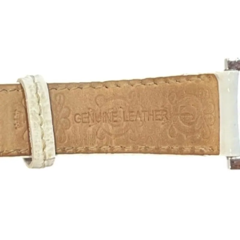 Juicy Couture Watch Rainbow Number Face Silver J Charm White Leather Strap - Image 8