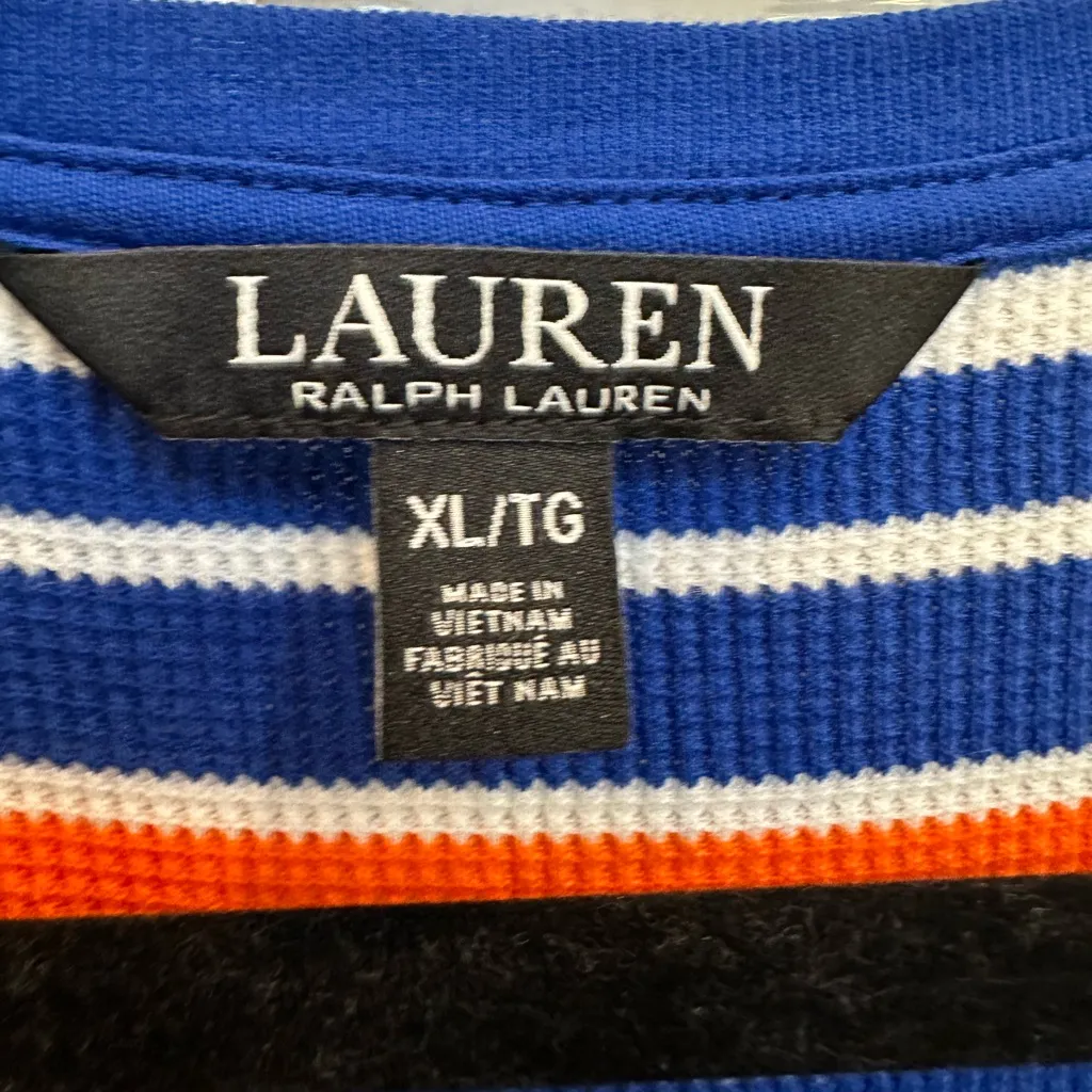 LRL Lauren Ralph Lauren Black Label Stripe Henley Preppy Maxi Midi Dress Size XL - Image 10