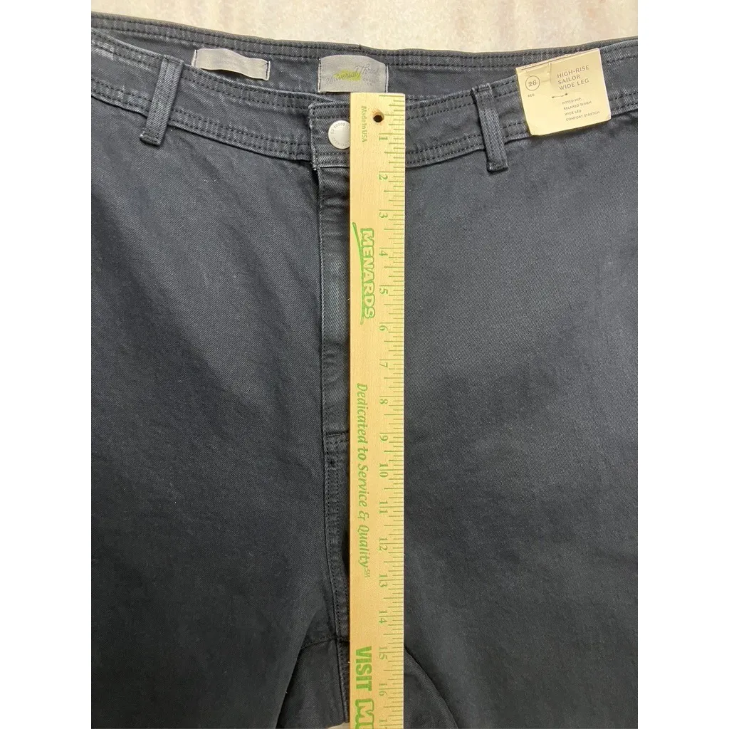 Universal Thread High Rise Sailor Wide Leg Crop Pants Black Size 26 - Image 7