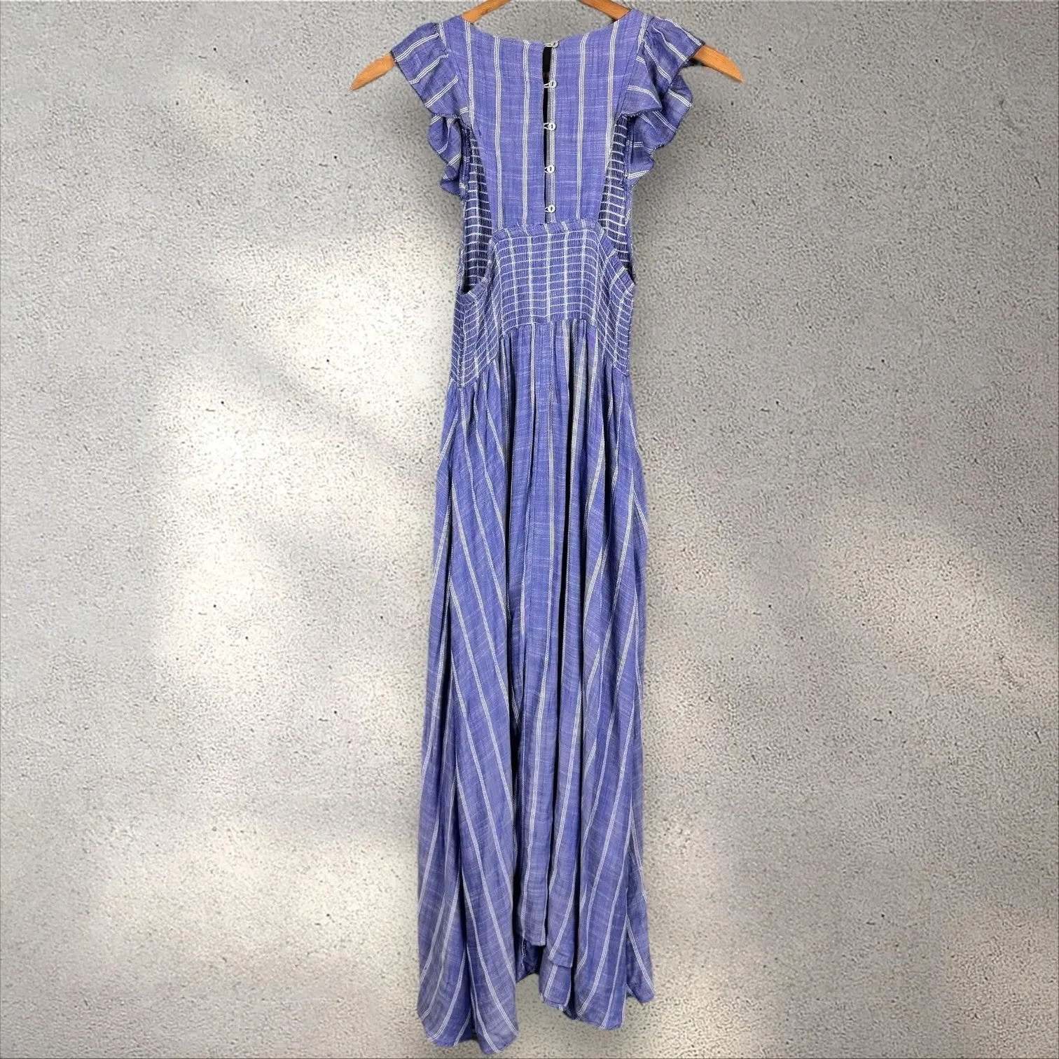 Free People Chambray‎ Butterflies Midi Maxi Dress Sz XS - Image 8