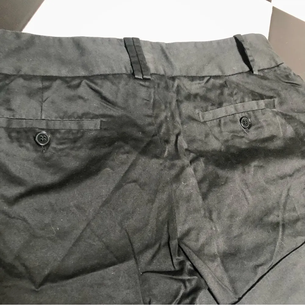 Black Chino Shorts Rolled Hem Flat Front Back Pockets Casual Classic size L - Image 8