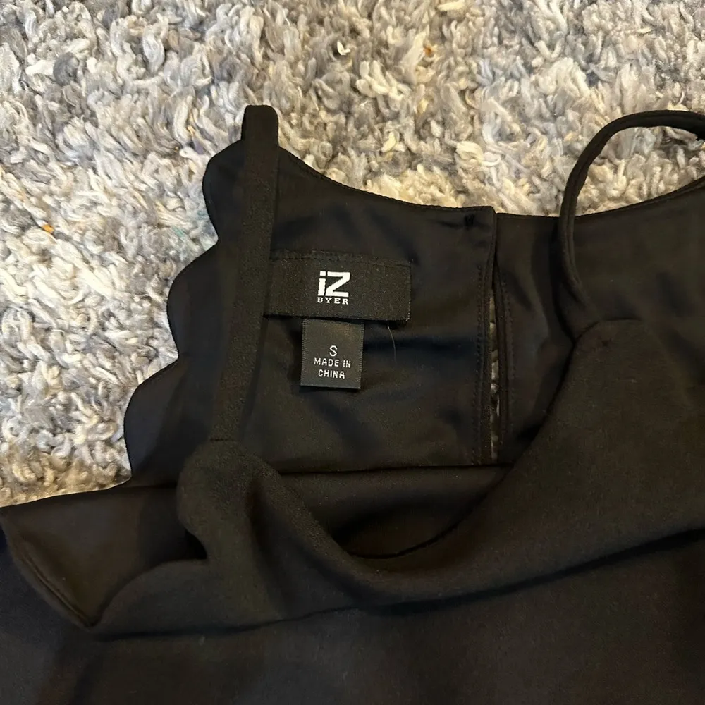 IZ Byer Scalloped Edge Black Mini Dress - Image 2