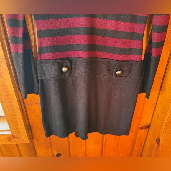 A. Byer Women's‎ Black and Red Striped Dress - Image 4