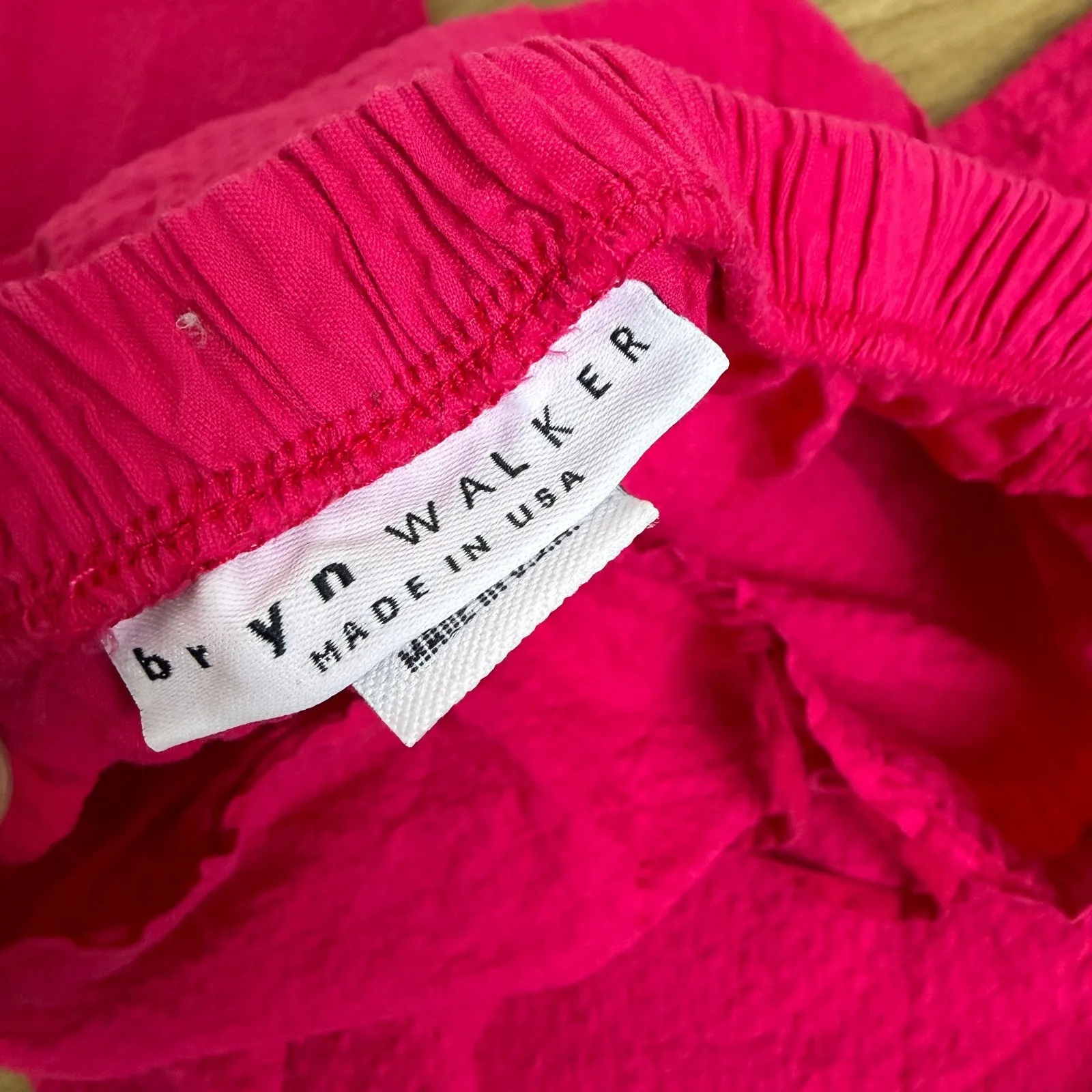 Bryn Walker Pink Pants Womens XXS Wide Leg Pull On Elastic Pockets Crop Cotton - Image 8