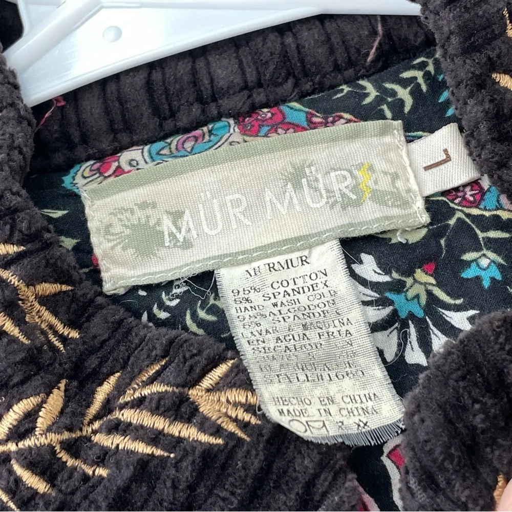 Mur Mur Blazer Corduroy Embroidered Jacket Purple (large) vintage regal asian - Image 3