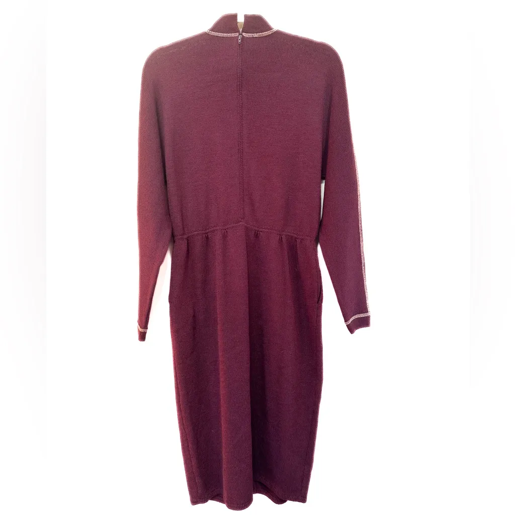 St. John Vintage Aubergine Sweater Dress - Image 3