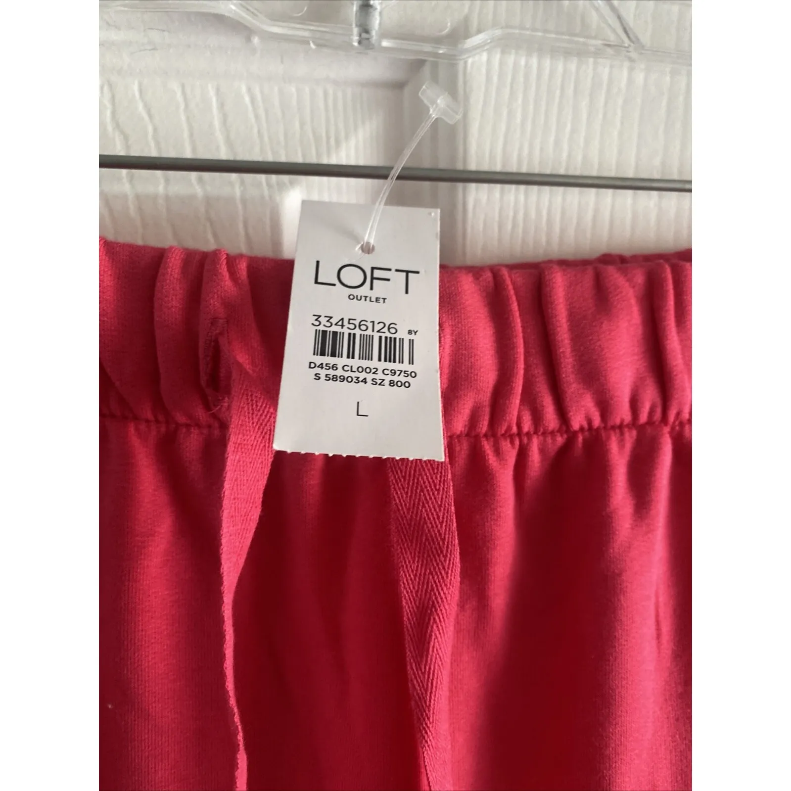 Loft Womens Large Pink Elastic Waist Midi Skirt Tie Waist New Feminine Clean - Image 2