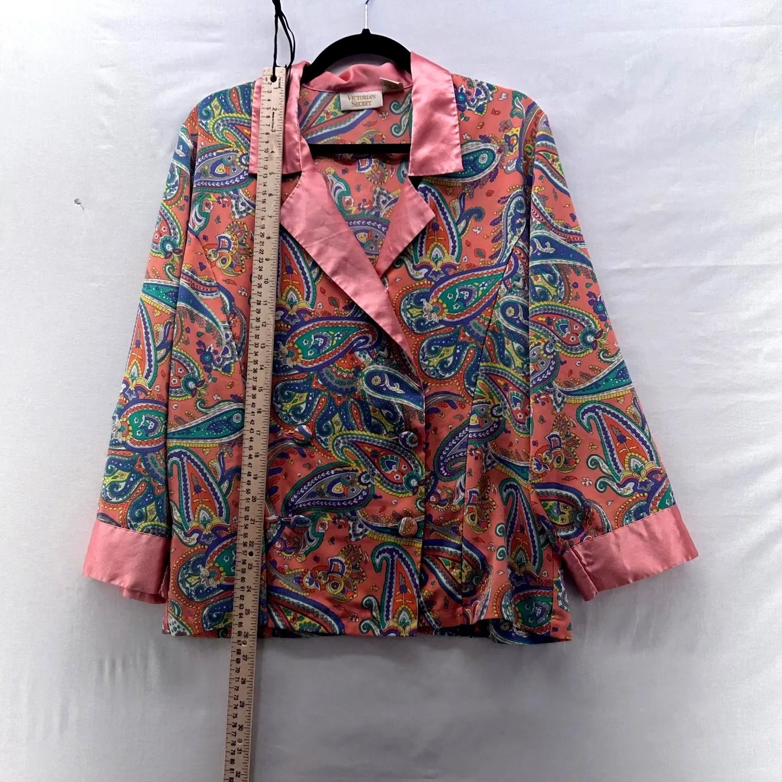 Victorias Secret Vintage Paisley Pajama Set Pink Small - Image 9