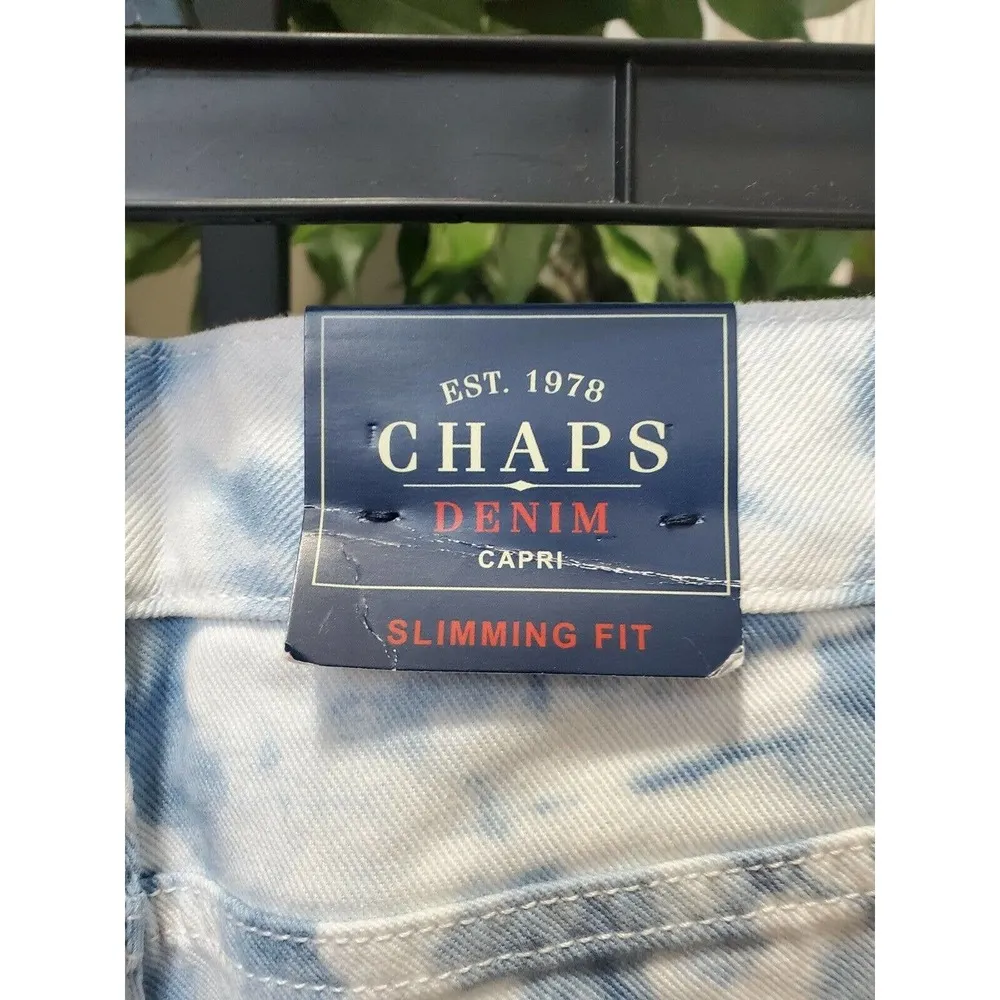 Chaps Denim Women's White & Blue Cotton Mid Rise Slimming Fit Jeans Pant Size 10 - Image 7