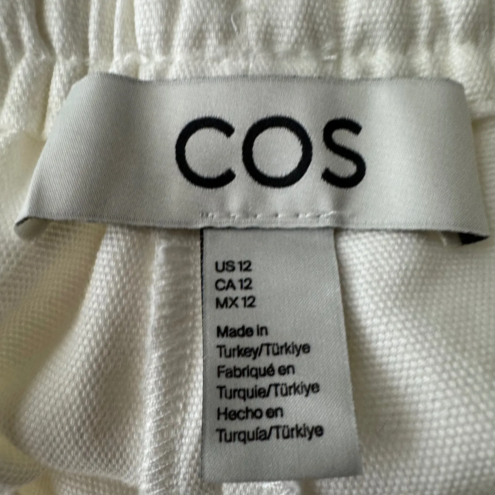 COS Barrel Leg Trousers Cream Elasticated Waist Pull On Pants Size 12 NWOT - Image 6