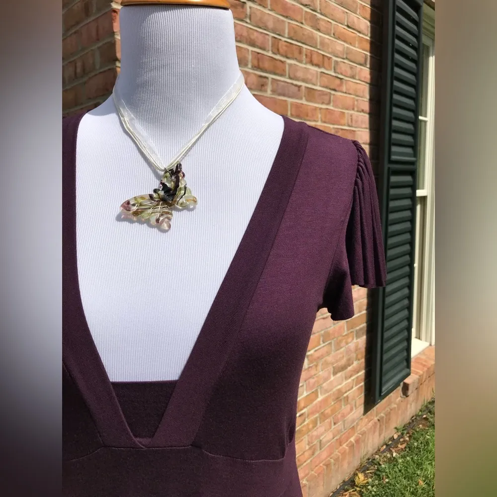 NWT Old Navy Plum Flutter Sleeve Dress S - Image 3