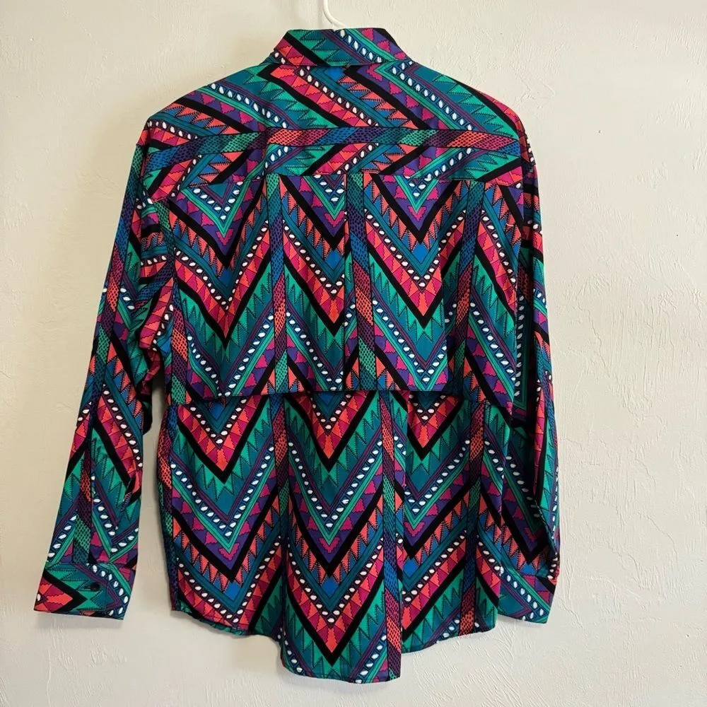 Vintage Wrangler Aztec Pearl Snap - Image 3