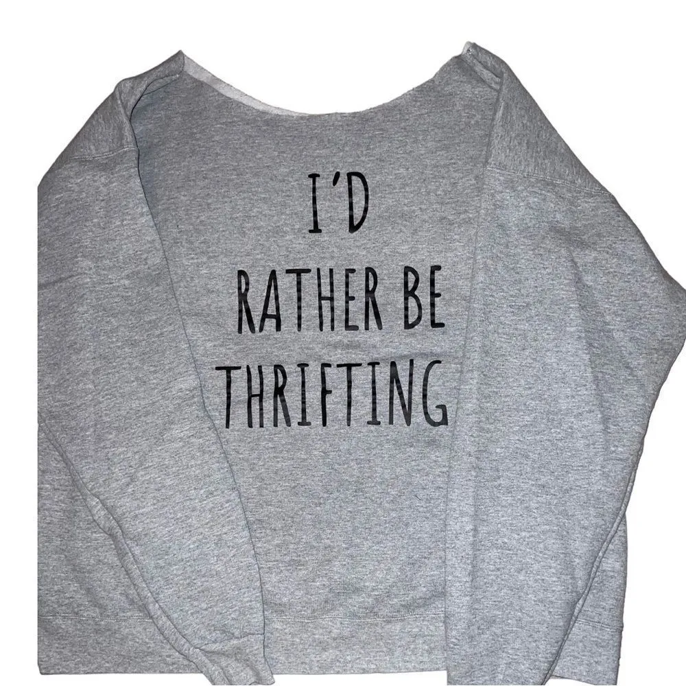 Oversized gray sweatshirt with fun sayings on the front! Gray Size undefined - Image 4