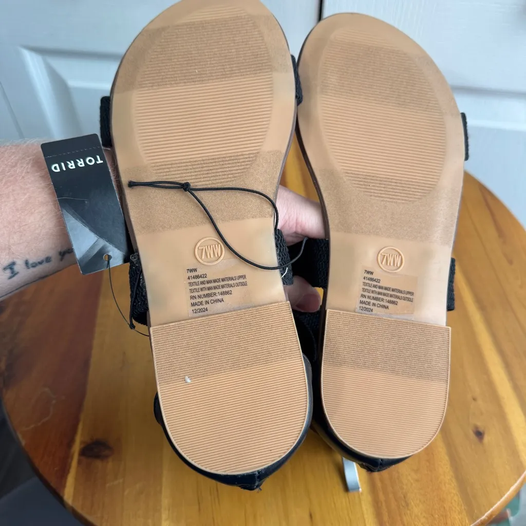 Torrid black stretch band sandals size 7 WW - Image 7