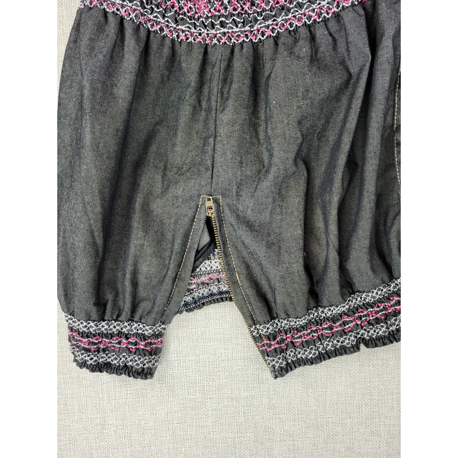 Zawary Womens Romper Shorts Size L Gray‎ Tribal Embroidered Strapless Casual Gray Size L - Image 7