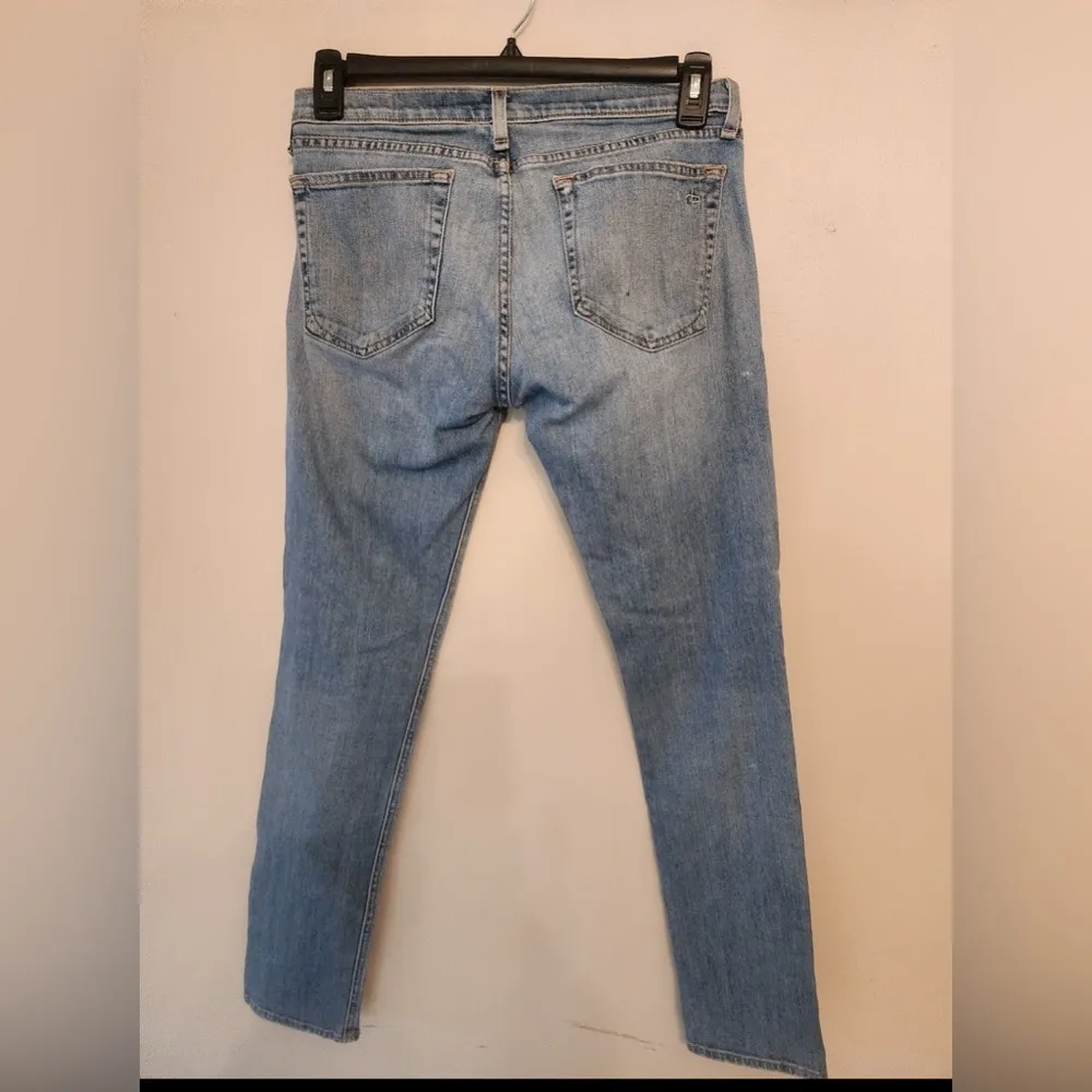 Rag & Bone Jeans Womens 27 Blue Denim Distressed The Dre Slim Fit Low Rise Pants - Image 2