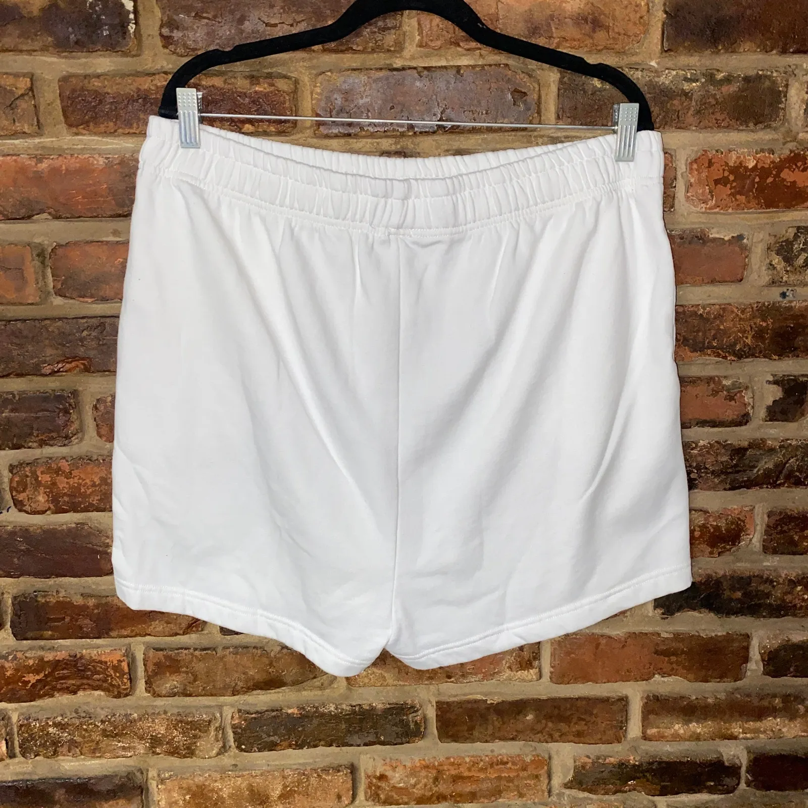 Nasty Gal White Cotton Athletic Activewear Fleece Sweat Shorts Women's Size XL - Image 3