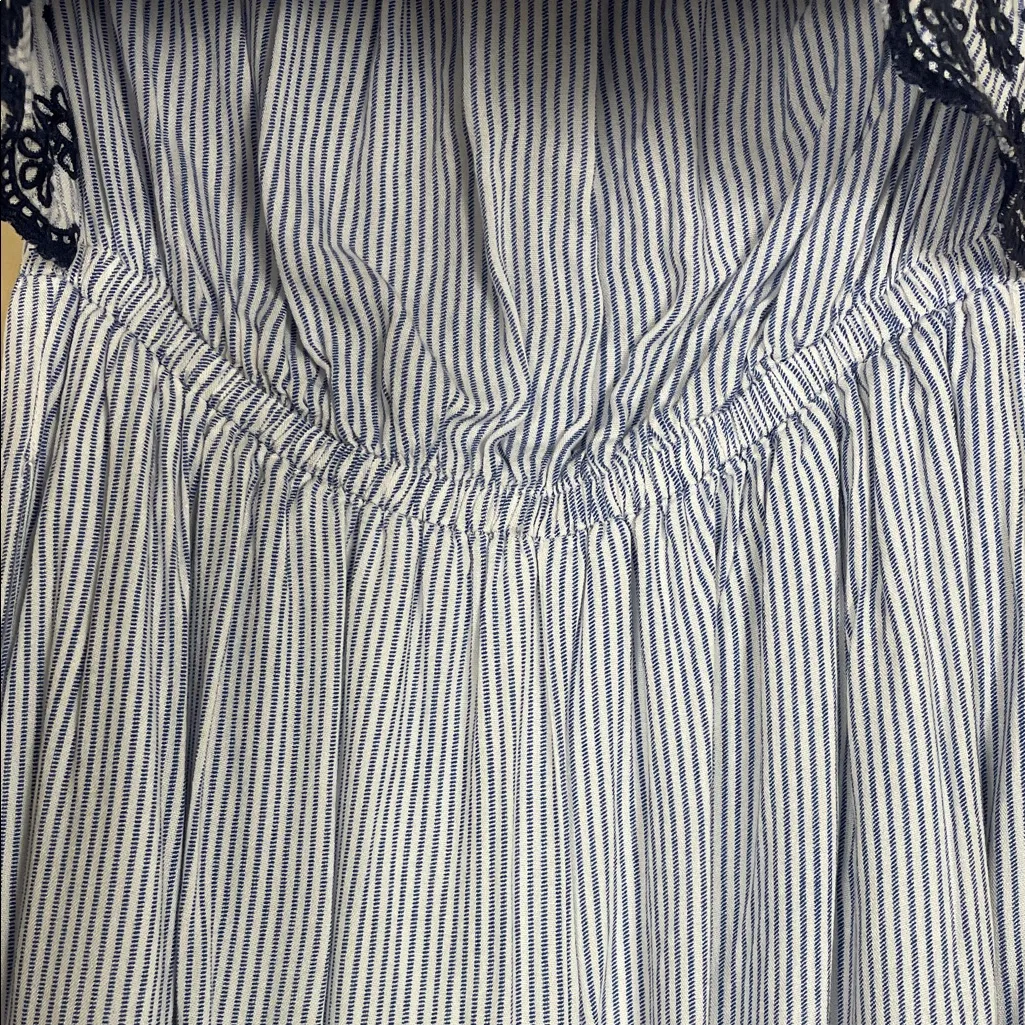 Jessica Simpson Women’s Striped Floral Embroidered Strapless Wide Leg Jumpsuit - Image 3