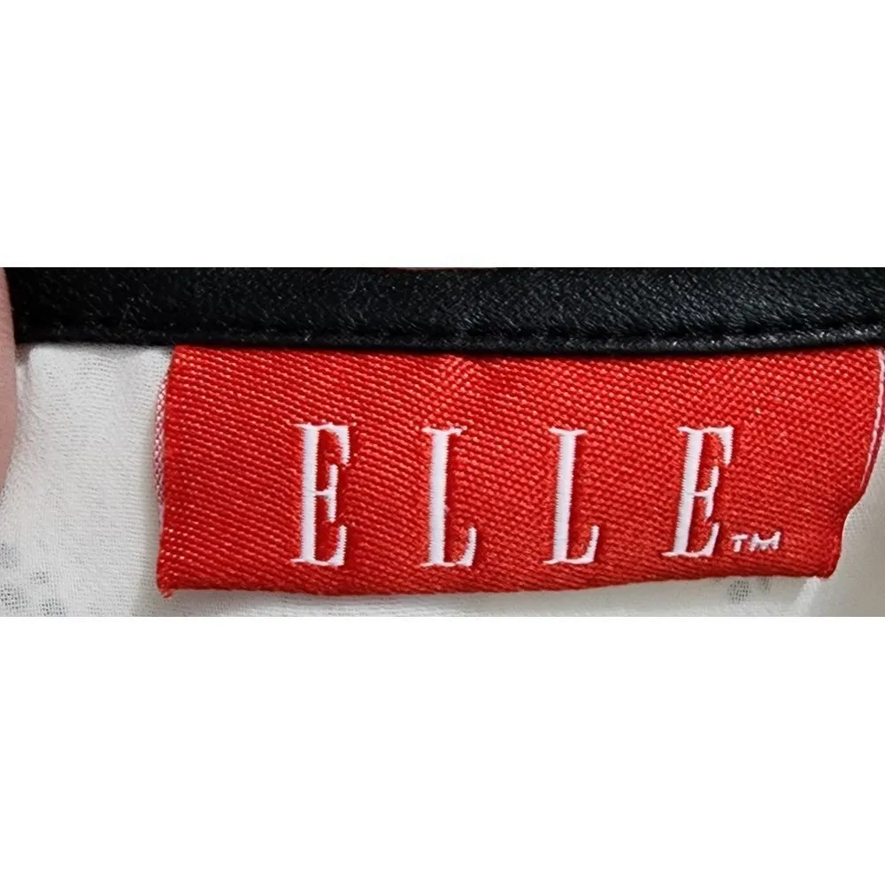 ELLE White Pleated Sleeveless Top with Delicate Floral Print Size M Black Size M - Image 5