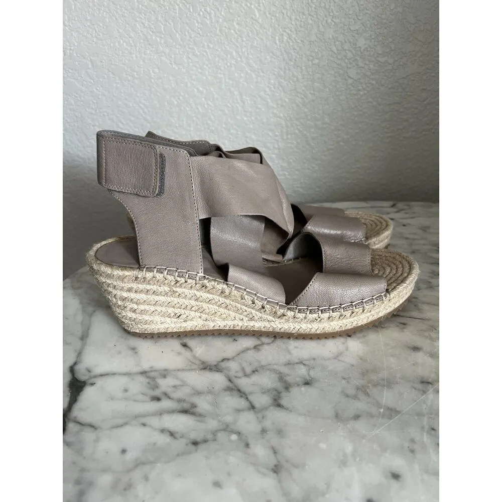 Eileen Fisher Shoes Womens 10 Willow Sandals Leather Espadrille Wedge Heels - Image 2