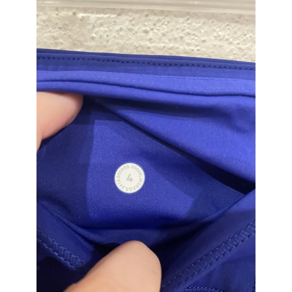 Lululemon Fast and Free Leggings Womens 4 Blue High Rise Ankle Pocket Yoga Gym - Image 4