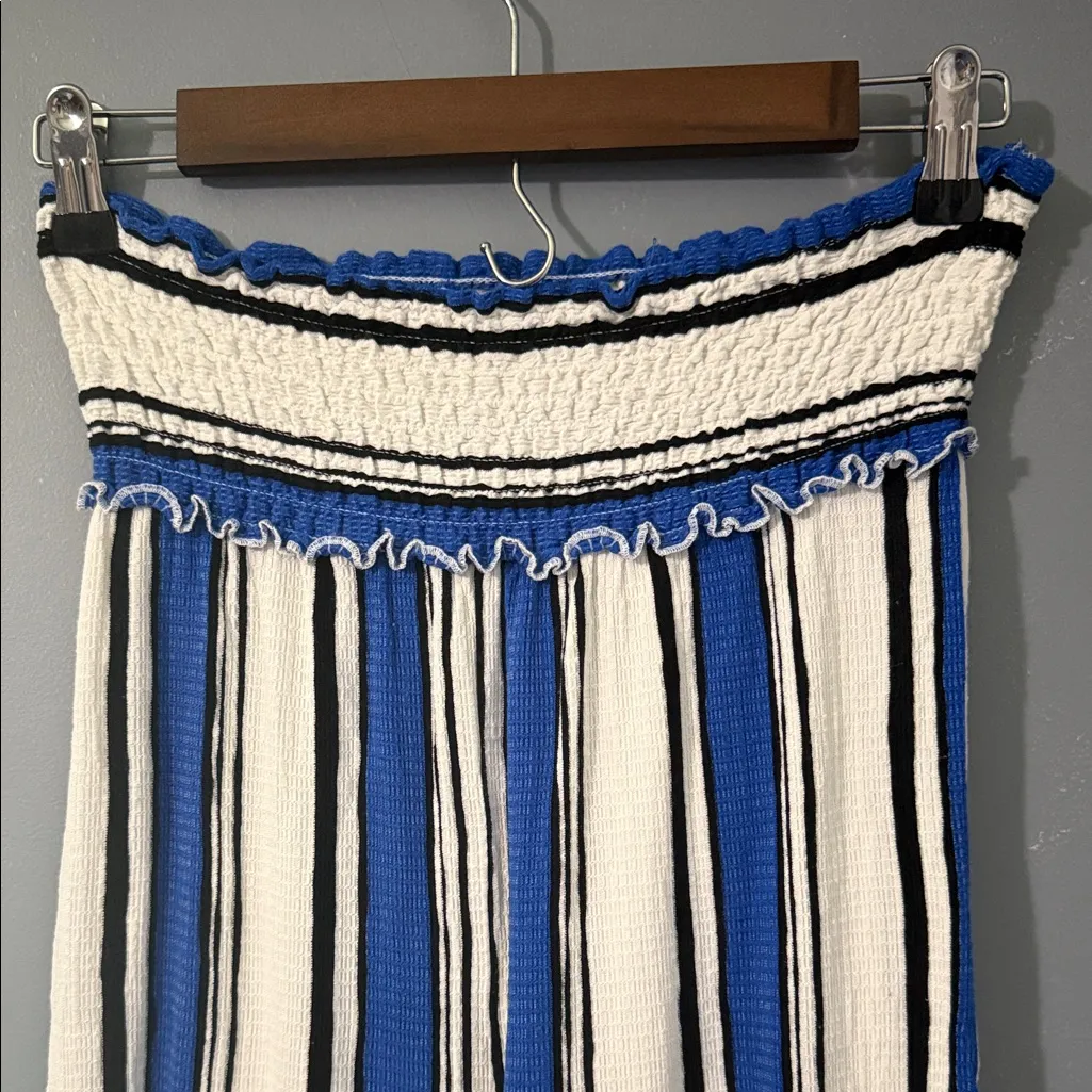 Striped Blue and White Women's Pants - Image 3