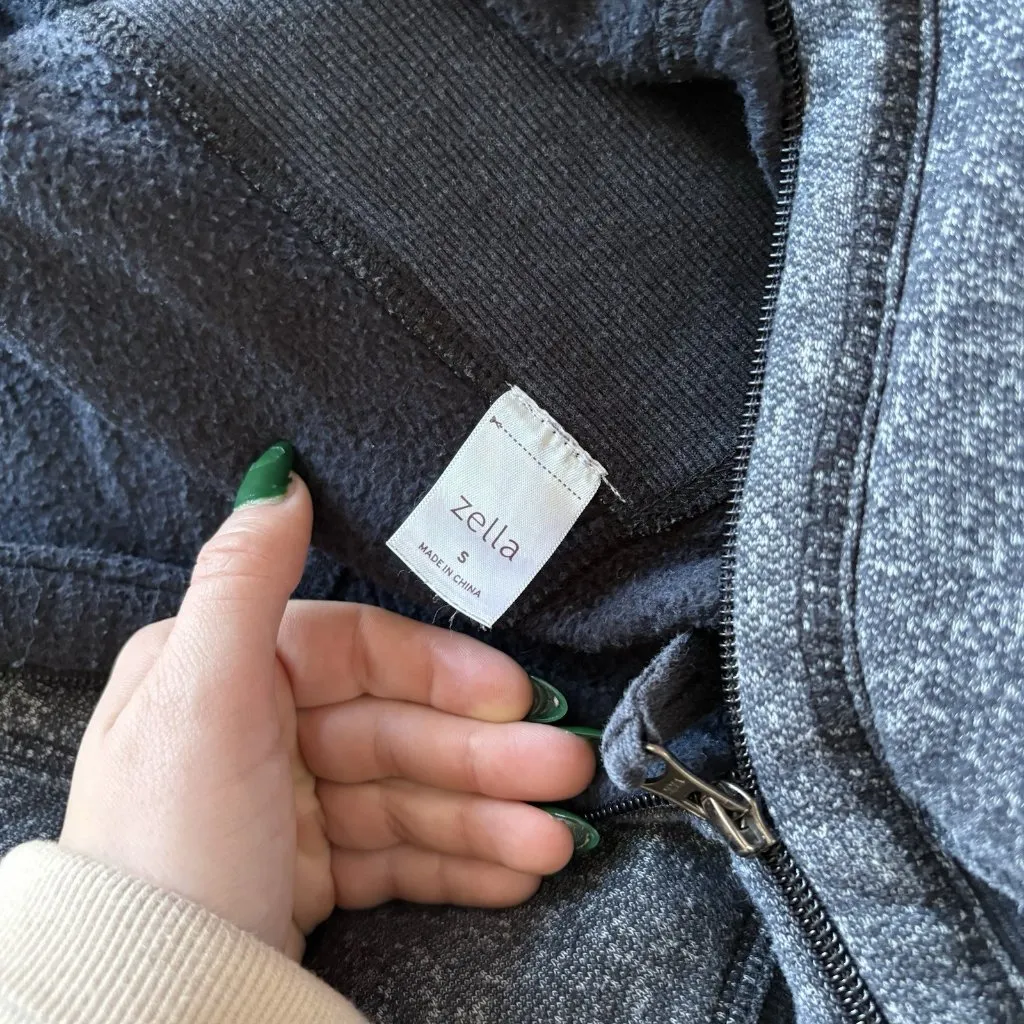 Zella Womens Size Small Hooded Jacket Gray Hoodie Sweatshirt Full Zip Gym - Image 9