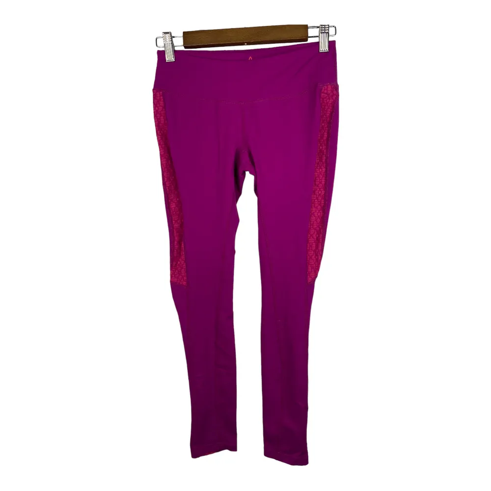 prAna Womens Lennox Yoga Ankle Legging Lace Running Leggings Size Small PINK - Image 2